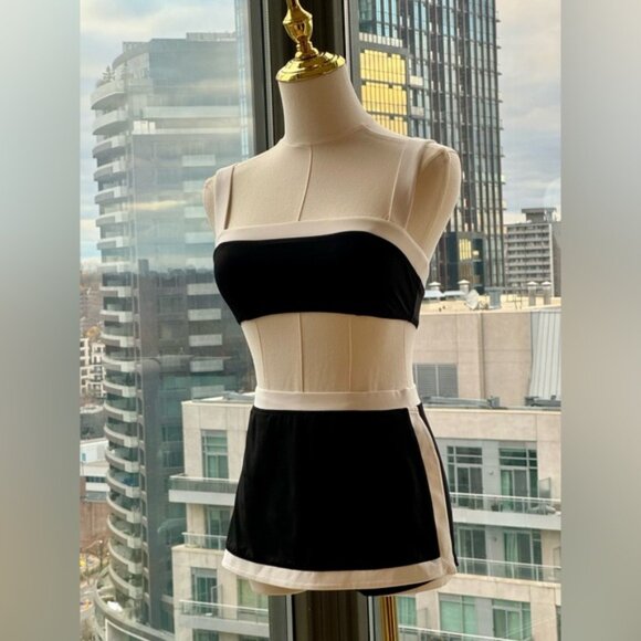 🆕 STAUD 🧿 NWT BIack White Bikini Set- Liv Top - Sz S & Nell Swim Skirt - Sz XS - Picture 10 of 16